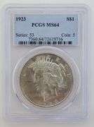 1923 Silver Peace Dollar, PCGS MS64