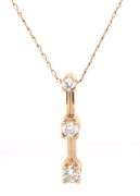 Nice 14K YG 3 Diamond Pendant on a Necklace