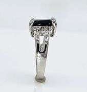 Dazzling 4.25 Ct Emerald Cut Silk Black Lab Simulated Diamond Ring