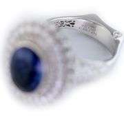 18k (750) White Gold Convertible Ring in Natural Sapphire and Natural Diamond
