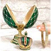 24K Gold Imperial Fabergé-Style Egg with Austrian Crystals