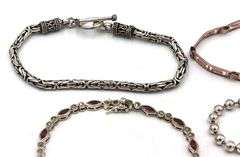 Group lot of 4 vintage 925 sterling silver bracelets