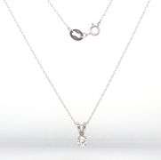 14kt White gold 0.15ctw round brilliant cut diamond pendant on chain