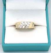 14kt Yellow gold 0.36ctw 3 row diamond band