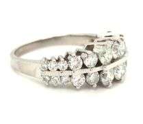 14kt White gold 1.50ctw double row diamond band