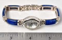 Lapis Gemstone Watch Bracelet in Sterling Silver