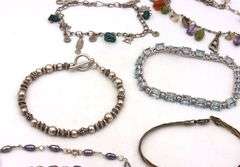 Group lot of 8 vintage 925 sterling silver bracelets