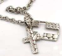 John Hardy dog tag cross pendant on chain