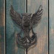 Rustic Black Cast Iron Owl Door Knocker