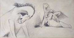 Exclusive Pablo Picasso Study For Guernica With Mat