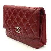 Chanel red patent leather mini single flap handbag