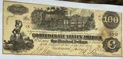 $100 July 28 1862 CSA Note.