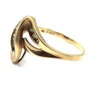 10kt Yellow gold diamond cross over ring