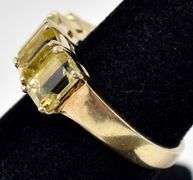Citrine Gemstone Ring in Vermeil Sterling Silver