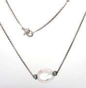 David Yurman Quatrefoil pearl and diamond necklace
