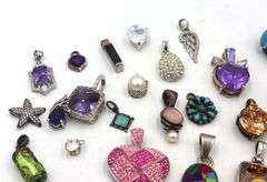 Group lot of Vintage 925 sterling silver pendants
