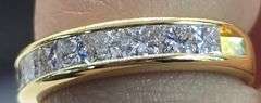 18K Yellow Gold Princess Cut Diamond Ring