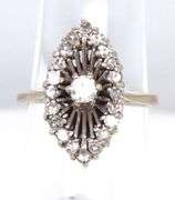 Glittering 14K WG Vintage Diamond Cluster