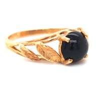 14kt Yellow gold black onyx ring