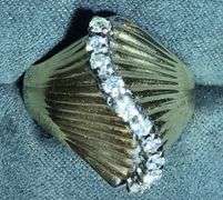 14K YELLOW GOLD NATURAL DIAMOND BALLERINA RING