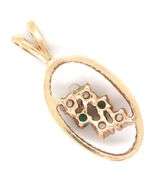 Tasteful 14K YG Emerald & Diamond Pendant