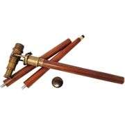 Wooden Walking Stick with Hidden Brass Telescope