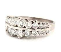 14kt White gold 1.50ctw double row diamond band