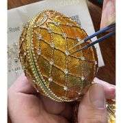 Handmade Imperial Egg 24K Gold with Austrian Crystals