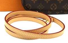 Louis Vuitton Pouchette Accessories Shoulder Bag W/Long Leather Strap & Box
