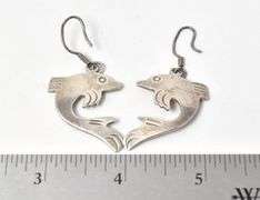Fish Dangle Earrings in Sterling Silver