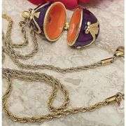 Handmade Purple Fabergé Egg Austrian Crystals