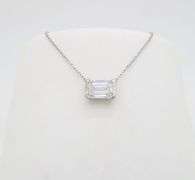 Emerald Cut Diamond Solitaire Necklace