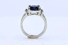 Dazzling 4.25 Ct Deep Purple Lab Simulated Sapphire Diamond Ring