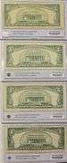 4 Different $ 5 Red Seal US Notes