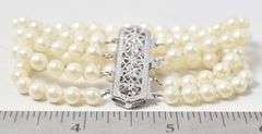 Elegant Pearl Bracelet with 14K White Gold Clasp
