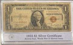 1935 A Hawaii Emergency Issue $1 Silver Certificate