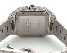 Cartier Santos automatic 40mm with aftermarket Iced out watch