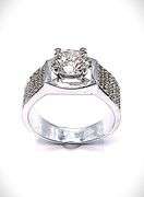 Men's 14 Kt White Gold Plated 2.65 Ct Vvs1 Lab Simulated Diamond Ring