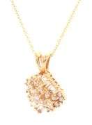 14kt Yellow gold 0.75ctw RBC and baguette cluster diamond pendant on chain