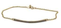 14kt Yellow gold Angara  Enhannced blue diamond bar bracelet