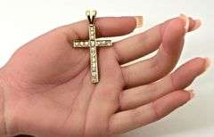 Stunning 14K Diamond Cross Pendant