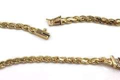 14kt Yellow gold diamond fancy link chevron necklace