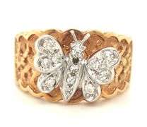 Fun 14K Butterfly of Diamonds Ring