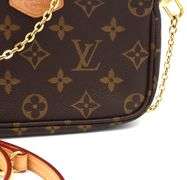 Louis Vuitton Pouchette Accessories Shoulder Bag W/Long Leather Strap & Box