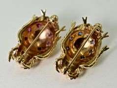Two Well-Sculpted 14K Yellow Gold Beetle Brooches