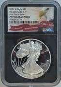 Perfect 2021-W $1 Silver Eagle. NGC PF70 Ultra Cameo, 1st Day Issue