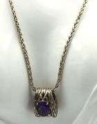 Set of Effy amethyst pendant on chain and matching earrings