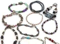 Group lot of 11 vintage 925 sterling silver bracelets