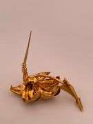14K YELLOW GOLD AND DIAMOND FLOWER DESIGNED BROOCH