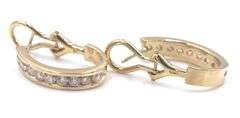 14kt Yellow gold 1ctw channel set diamond J hoop earrings